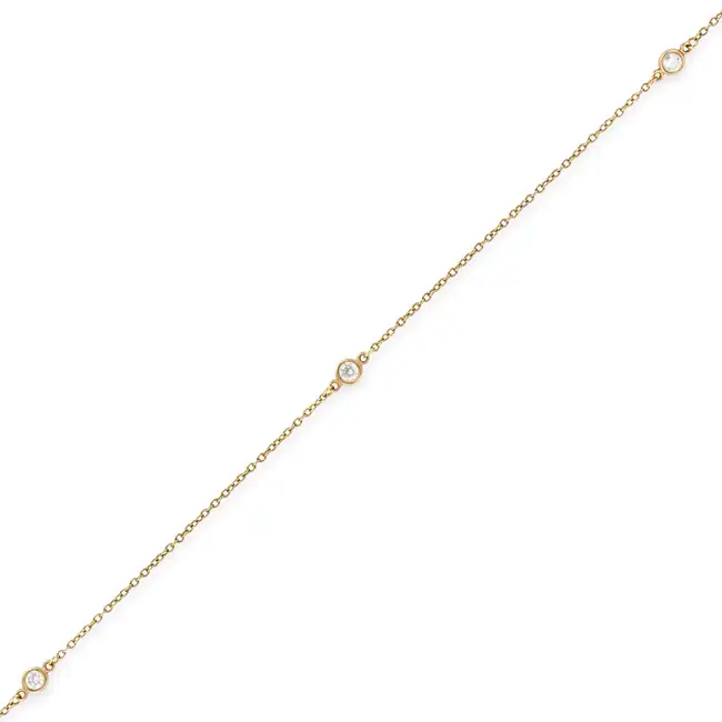 ELSA PERETTI FOR TIFFANY & CO., A DIAMONDS BY THE YARD BRACELET in 18ct yellow gold, comprising a