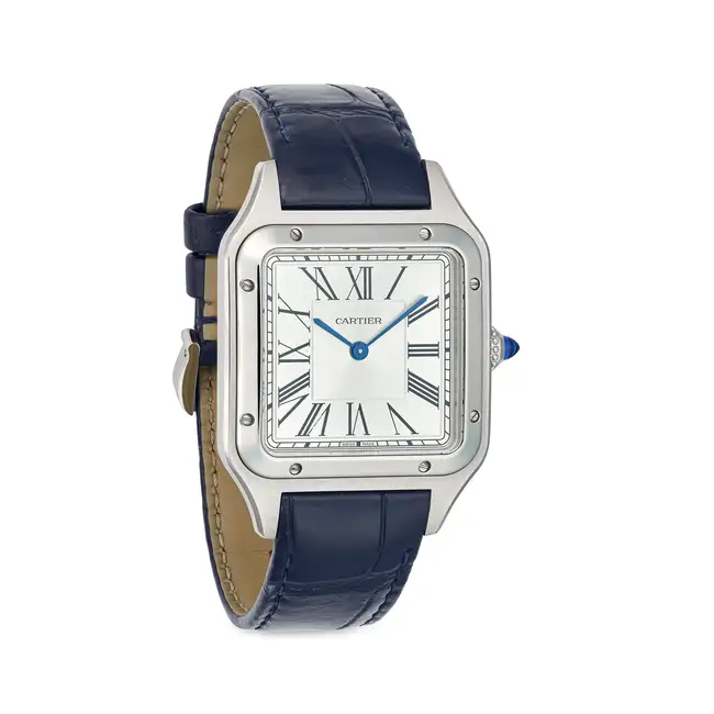 CARTIER, A SANTOS DUMONT WRISTWATCH, ref. WSSA0022, in stainless steel, the square case with exposed