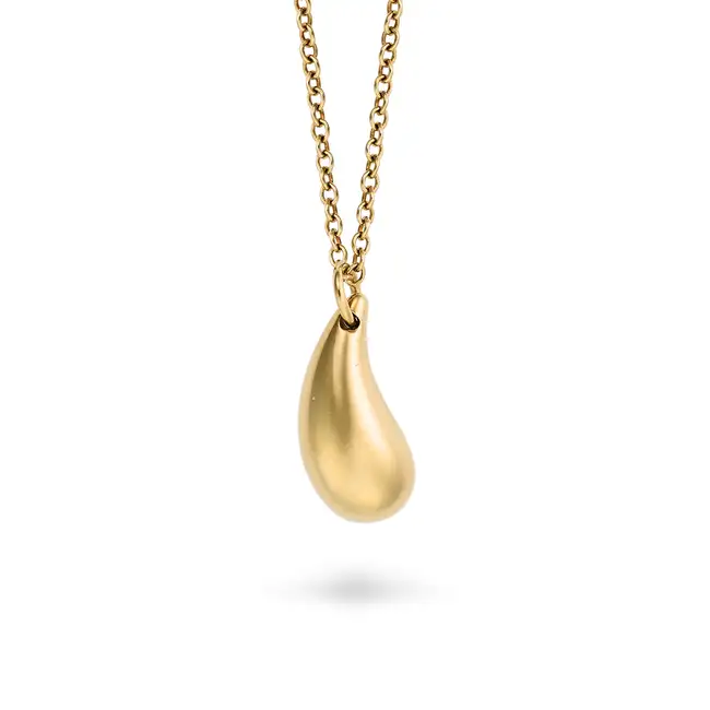 ELSA PERETTI FOR TIFFANY & CO., A GOLD TEARDROP PENDANT NECKLACE the pendant designed as a