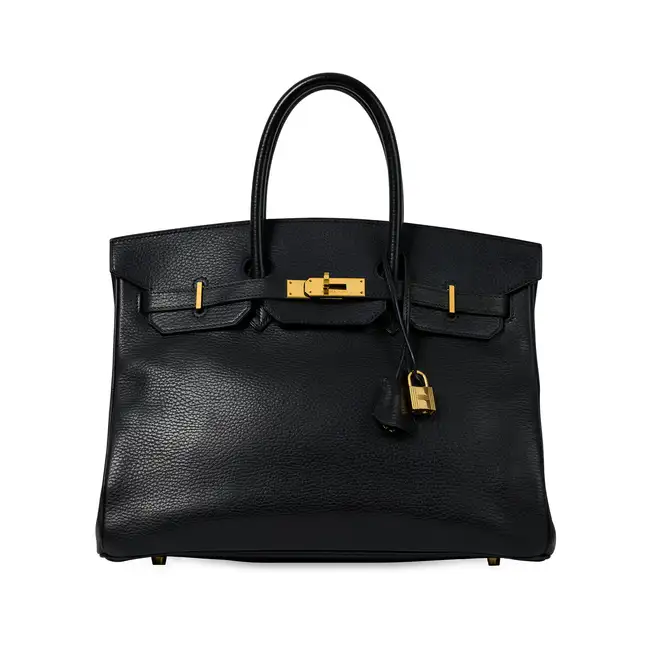 NO RESERVE - HERMÈS BLACK ARDENNES BIRKIN 35 BAG  Condition grade B-.  Black Ardennes leather