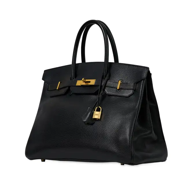 NO RESERVE - HERMÈS BLACK ARDENNES BIRKIN 35 BAG  Condition grade B-.  Black Ardennes leather