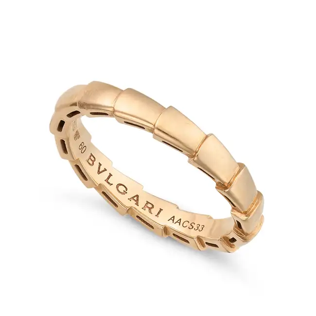 BULGARI, A GOLD SERPENTI VIPER RING in 18ct rose gold, designed as a stylised coiled viper, signed