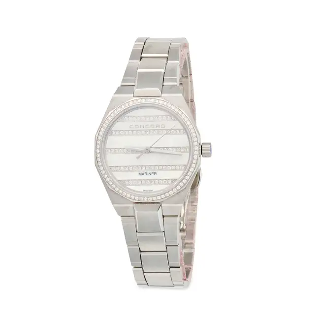 CONCORD, A LADIES DIAMOND MARINER WRISTWATCH, ref 05.3.14.1097S, in stainless steel, the round