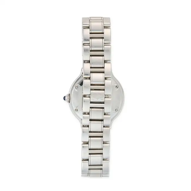CARTIER, A LADIES MUST 21 WRISTWATCH, in stainless steel, the circular case with engraved Roman