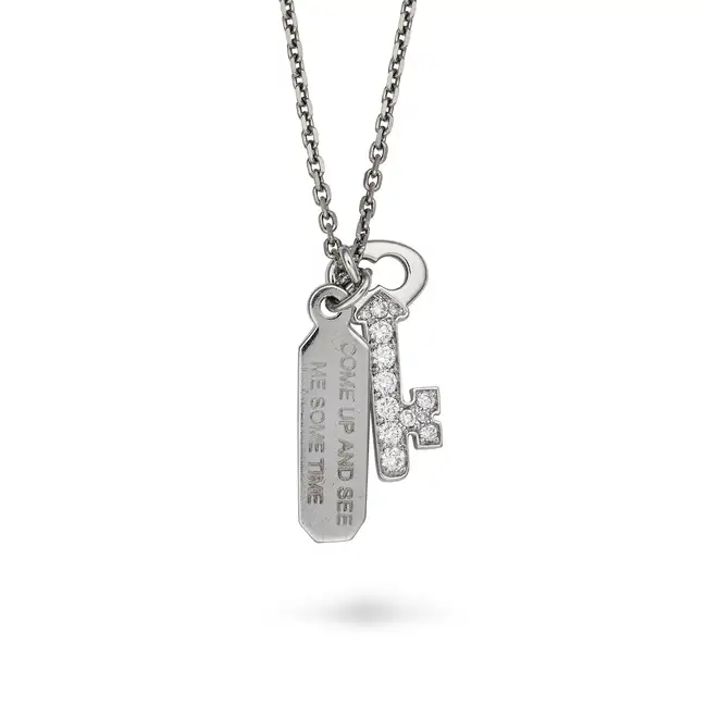 RAYMOND YARD, A DIAMOND KEYS TO MY PLACE PENDANT the pendant designed as a key set with round