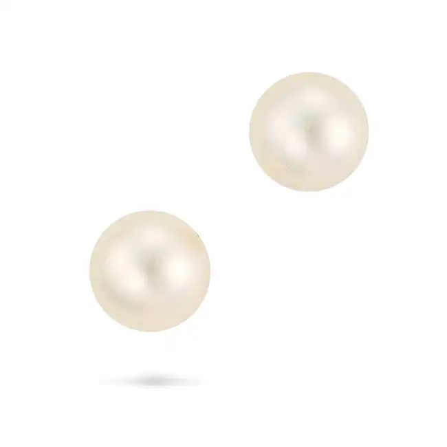 NO RESERVE - ATTR MIKIMOTO, A PEARL AND DIAMOND NECKLACE AND PAIR OF PEARL STUD EARRINGS the