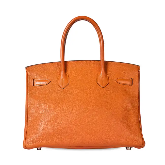 NO RESERVE - HERMÈS ORANGE TOGO BIRKIN 30 BAG  Condition grade C+.  Orange Togo leather exterior