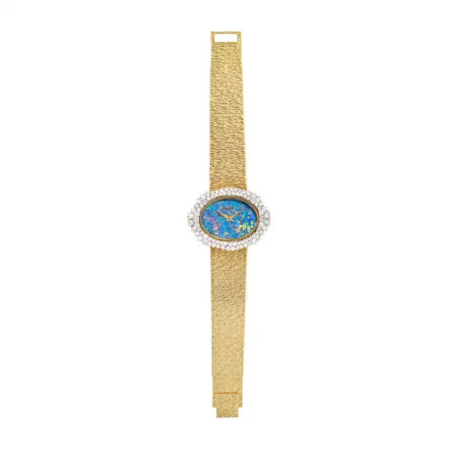 NO RESERVE - PIAGET, A RARE VINTAGE DIAMOND AND OPAL DIAL WRISTWATCH, ref. 9833, circa 1970s, in