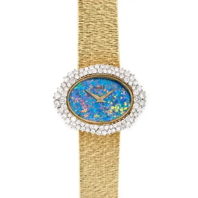 NO RESERVE - PIAGET, A RARE VINTAGE DIAMOND AND OPAL DIAL WRISTWATCH, ref. 9833, circa 1970s, in