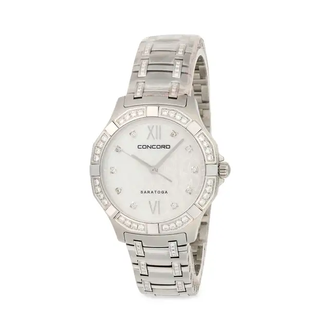 CONCORD, A LADIES DIAMOND SARATOGA WRISTWATCH, ref. 02.3.14.1060S, in stainless steel, the
