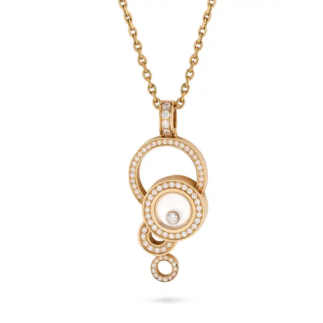 CHOPARD, A DIAMOND HAPPY DREAMS NECKLACE in 18ct rose gold, the pendant designed as a series of