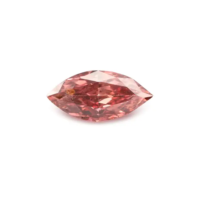 NO RESERVE - AN UNMOUNTED 0.07 CARAT NATURAL FANCY DEEP BROWNISH ORANGY PINK DIAMOND marquise cut,