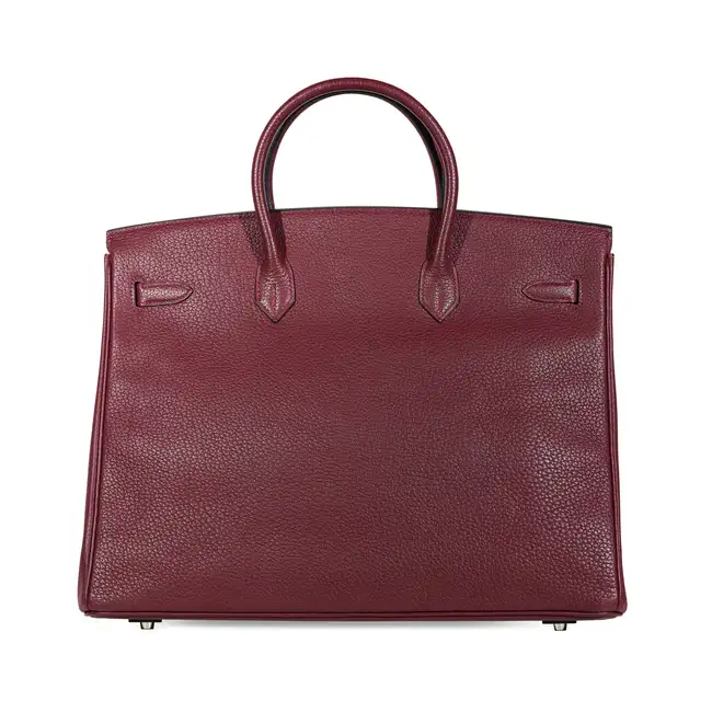 HERMÈS ROUGE H CLEMENCE BIRKIN 40 BAG  Condition grade B.  Rouge H Clemence leather exterior with