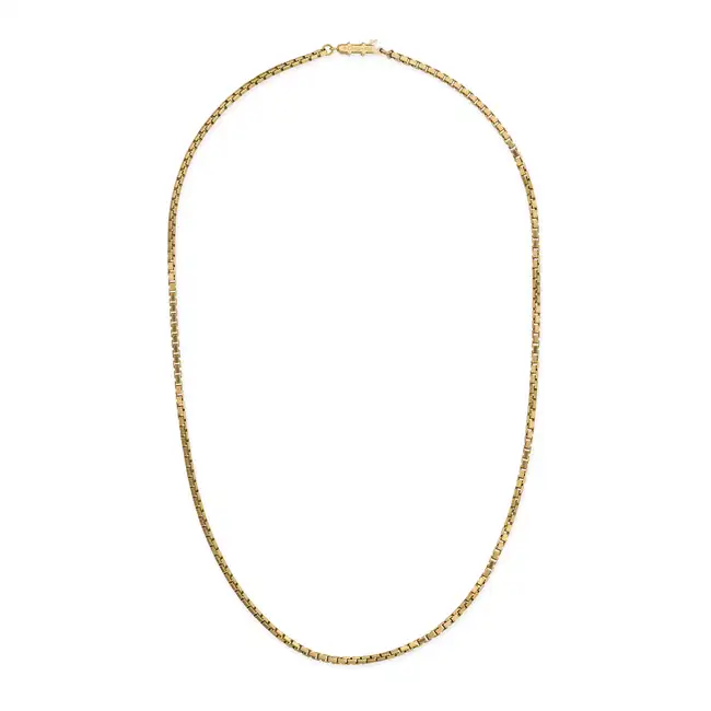 CARTIER, A GOLD CHAIN NECKLACE in 18ct yellow gold, comprising a row of box links, signed Cartier
