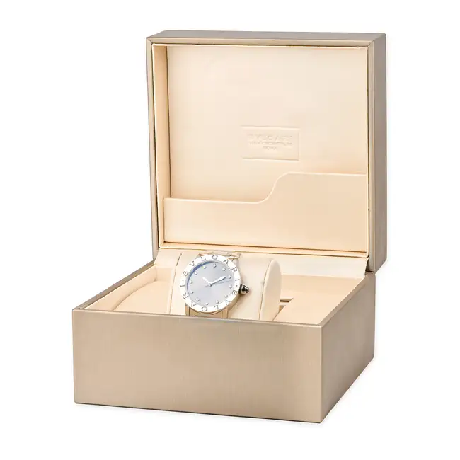 BULGARI, A LADIES BVLGARI BVLGARI DIAMOND DIAL WRISTWATCH, ref. BBL 33 S, in stainless steel, the