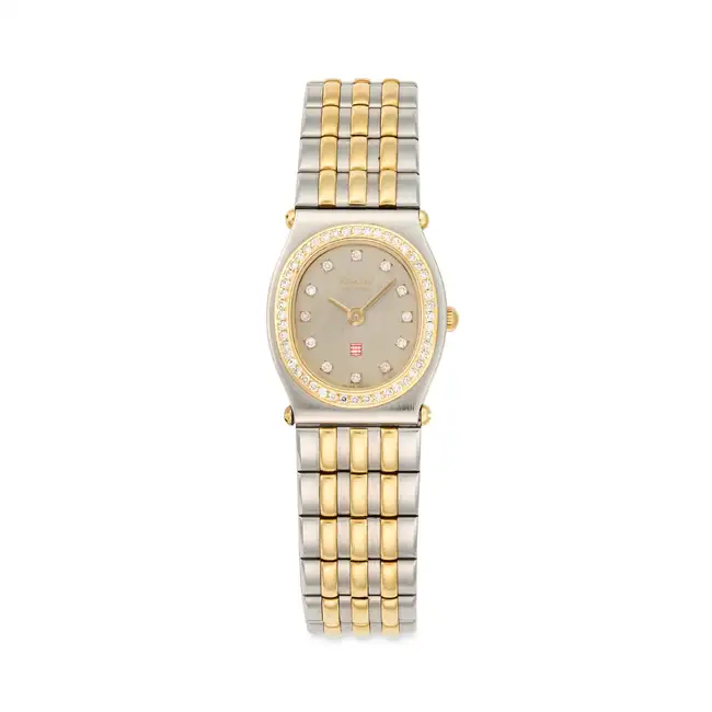 CHOPARD, A LADIES MONTE CARLO WRISTWATCH, in stainless steel and gold, case with diamond set