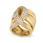 A DIAMOND DRESS RING the stylised ring pave set with round brilliant cut diamonds totalling 1.96