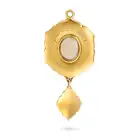 NO RESERVE - AN ANTIQUE VICTORIAN GARNET, PEARL AND ENAMEL LOCKET PENDANT, CIRCA 1857 in yellow