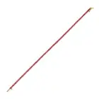 A RUBY LINE BRACELET in 18ct yellow gold, comprising a row of round cut rubies, stamped 750, 16.5cm,