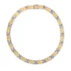 A DIAMOND CHAIN NECKLACE in 18ct yellow gold and white gold, comprising a row of brick and fancy