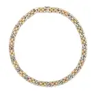 A DIAMOND CHAIN NECKLACE in 18ct yellow gold and white gold, comprising a row of brick and fancy