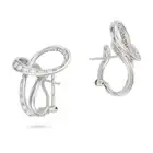 SCAVIA, A PAIR OF DIAMOND EARRINGS each in a scrolling design, set with round brilliant cut