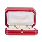 CARTIER, A PAIR OF DIAMOND C DE CARTIER EARRINGS in 18ct tricolour gold, each tricolour earring