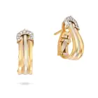 CARTIER, A PAIR OF DIAMOND C DE CARTIER EARRINGS in 18ct tricolour gold, each tricolour earring