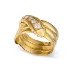 AN ANTIQUE VICTORIAN DIAMOND SNAKE RING,1884 in 18ct yellow gold, designed as a coiled snake, the