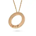 CARTIER, A GOLD LOVE PENDANT NECKLACE in 18ct rose gold, the circular pendant punctuated by six