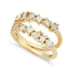 A DIAMOND DRESS RING the double band ring set with variously cut diamonds all totalling 1.9-2.0