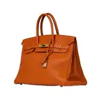 HERMÈS ORANGE TOGO BIRKIN 35 BAG  Condition grade C+.  Orange Togo leather exterior with tonal