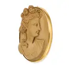 NO RESERVE - AN ANTIQUE LAVA CAMEO BROOCH, CIRCA 1870 set with a lava cameo carved in high relief,