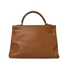 NO RESERVE - HERMÈS GOLD COURCHEVEL KELLY RETOURNE 32 BAG  Condition grade C+.  Gold Courchevel