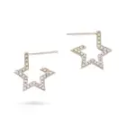NO RESERVE - A PAIR OF DIAMOND STAR HOOP EARRINGS in 18ct white godl, each designed as a star,