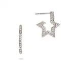 NO RESERVE - A PAIR OF DIAMOND STAR HOOP EARRINGS in 18ct white godl, each designed as a star,