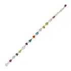 A MULTI GEM BRACELET comprising a row of oval, heart, square step, pear, octagonal step, round and