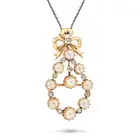 NO RESERVE - AN ANTIQUE NATURAL PEARL AND DIAMOND BROOCH / PENDANT NECKLACE the openwork pendant set