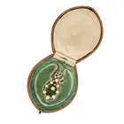 NO RESERVE - AN ANTIQUE NATURAL PEARL AND DIAMOND BROOCH / PENDANT NECKLACE the openwork pendant set