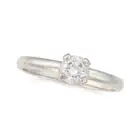NO RESERVE - A DIAMOND SOLITAIRE RING AND DIAMOND ETERNITY RING the solitaire set with a round