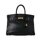 NO RESERVE - HERMÈS BLACK ARDENNES BIRKIN 35 BAG  Condition grade B-.  Black Ardennes leather