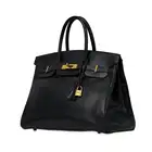 NO RESERVE - HERMÈS BLACK ARDENNES BIRKIN 35 BAG  Condition grade B-.  Black Ardennes leather