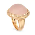 TIRISI, A ROSE QUARTZ AND DIAMOND DRESS RING in 18ct rose gold, set with a round cabochon rose