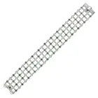 A TSAVORITE GARNET AND DIAMOND BRACELET in 18ct white gold, comprising lengths of chain set with