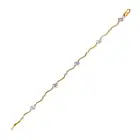 NO RESERVE - AN AMETHYST AND WHITE SAPPHIRE BRACELET in 9ct yellow gold, comprising a row of