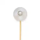 A PEARL AND DIAMOND STICK / TIE PIN comprising a pearl of 11.4mm set with a round brilliant cut