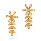 A CITRINE NECKLACE, BRACELET AND EARRINGS SUITE the foliate style necklace set throughout with