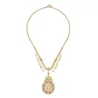 AN ANTIQUE VICTORIAN PEARL AND DIAMOND PENDANT NECKLACE the necklace comprising a trace chain set