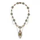 A FINE ANTIQUE RENAISSANCE REVIVAL GEM SET AND ENAMEL PENDANT NECKLACE, CIRCA 1870'S comprising a