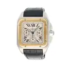 CARTIER, A SANTOS 100 XL CHRONOGRAPH WRISTWATCH, ref. 2740, in stainless steel, the square case with
